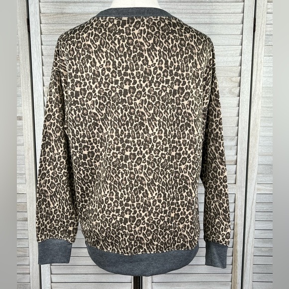 SPLENDID Cheetah Print Crewneck Sweatshirt-Small - Picture 2 of 2